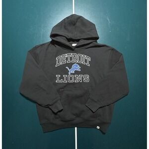 Detroit Lions Hoodie Sweatshirt Women's Medium Black '47 Clarity Naomi Football